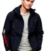 Superdry Herren Windcheater Jacke schmale Passform Kapuze