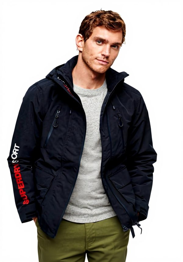 Superdry Herren Windcheater Jacke schmale Passform Kapuze