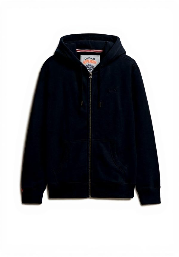 Superdry Unisex Zip Hoodie Logo Sweatshirt schmale Passform