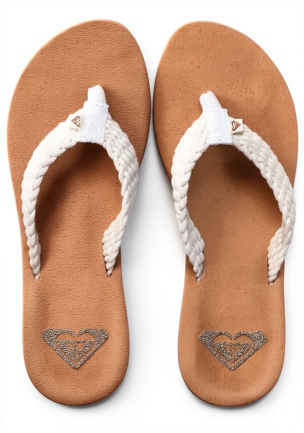 Roxy Damen Zehentrenner Baumwolle Geflochten Komfort-1