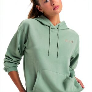 Roxy Damen Fleece Kapuzenpullover warm bequem Grün Egret-0