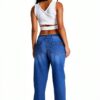 Roxy Damen Jeans Relaxed Fit Mittelhoher Bund Medium Blue-1