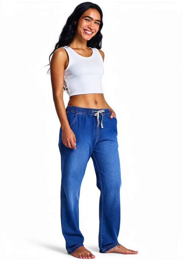 Roxy Damen Jeans Relaxed Fit Mittelhoher Bund Medium Blue-2