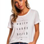 Roxy Damen T-Shirt Regular Fit verdrehter Kragen Siebdruck-0