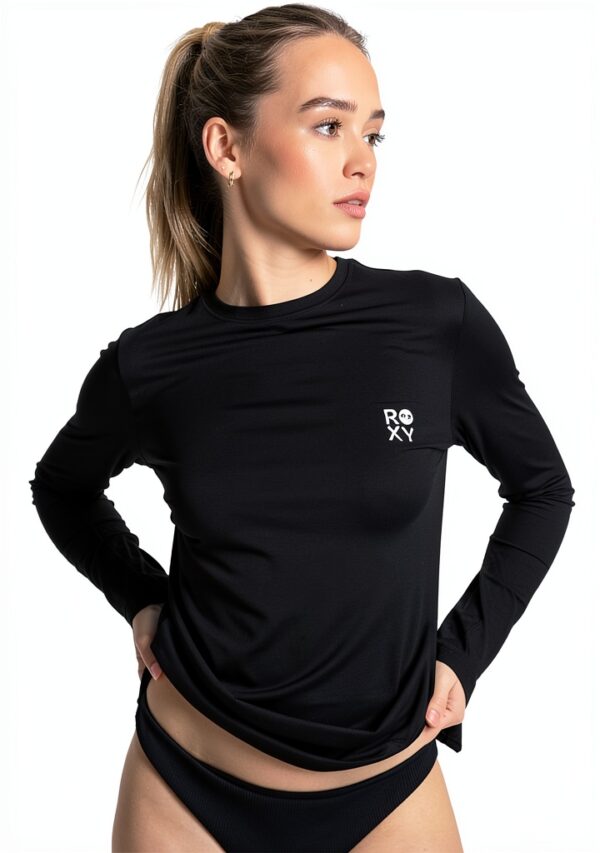 Roxy Damen Rashguard UV Schutz lockere Passform Anthrazit-1