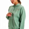 Roxy Damen Fleece Kapuzenpullover warm bequem Grün Egret-2