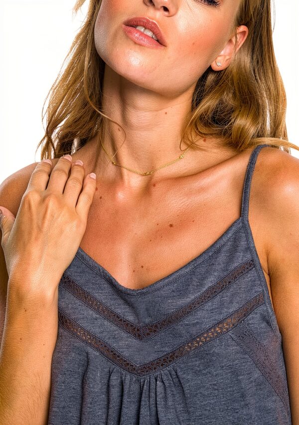 Roxy Damenkleid ärmellos Rundhalsausschnitt bestickt-5