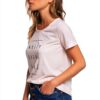 Roxy Damen T-Shirt Regular Fit verdrehter Kragen Siebdruck-2