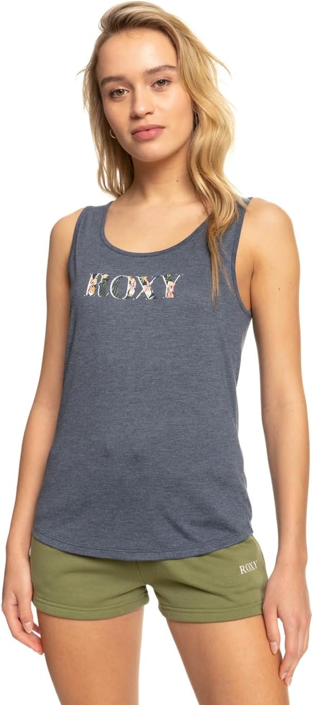 Roxy Damen Tanktop in Mood Indigo mit Rundhalsausschnitt und Siebdruck