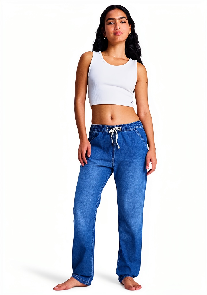 Roxy Damen Jeans in Medium Blue an einer Frau im Relaxed Fit