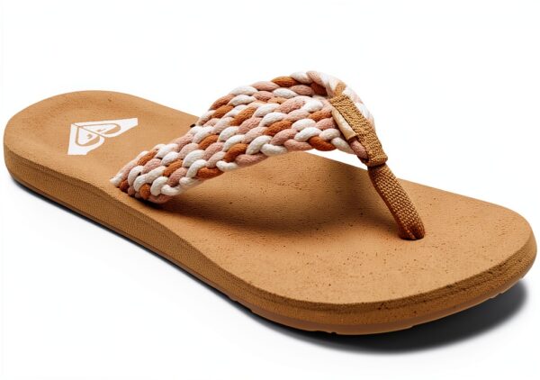 Roxy Damen Zehentrenner Baumwolle Geflochten Komfort-0