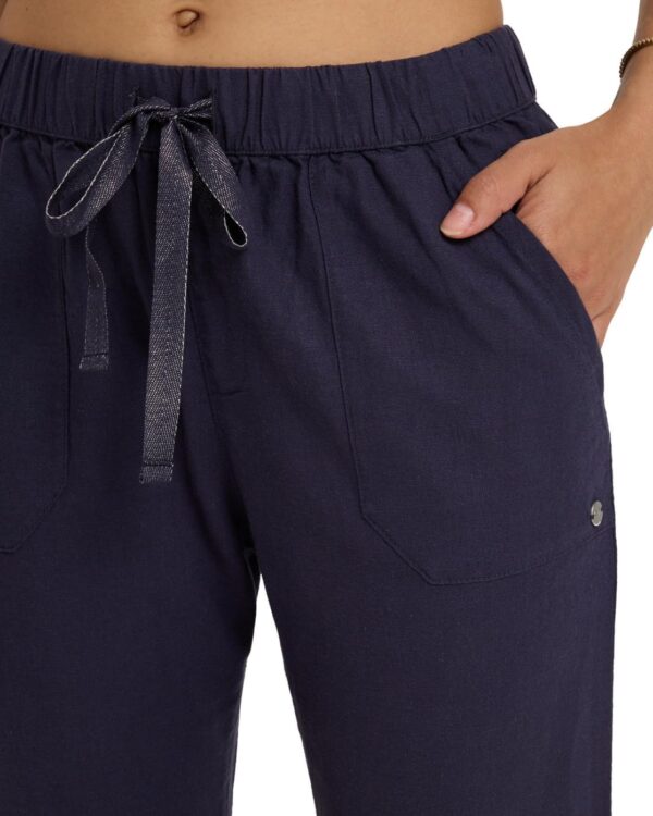 Roxy Damen Hose easy straight fit elastischer Bund Taschen-4