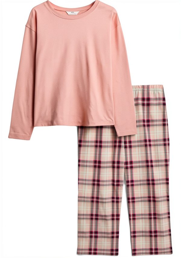 Marks Spencer Damen Schlafanzug BCI Baumwolle kariert