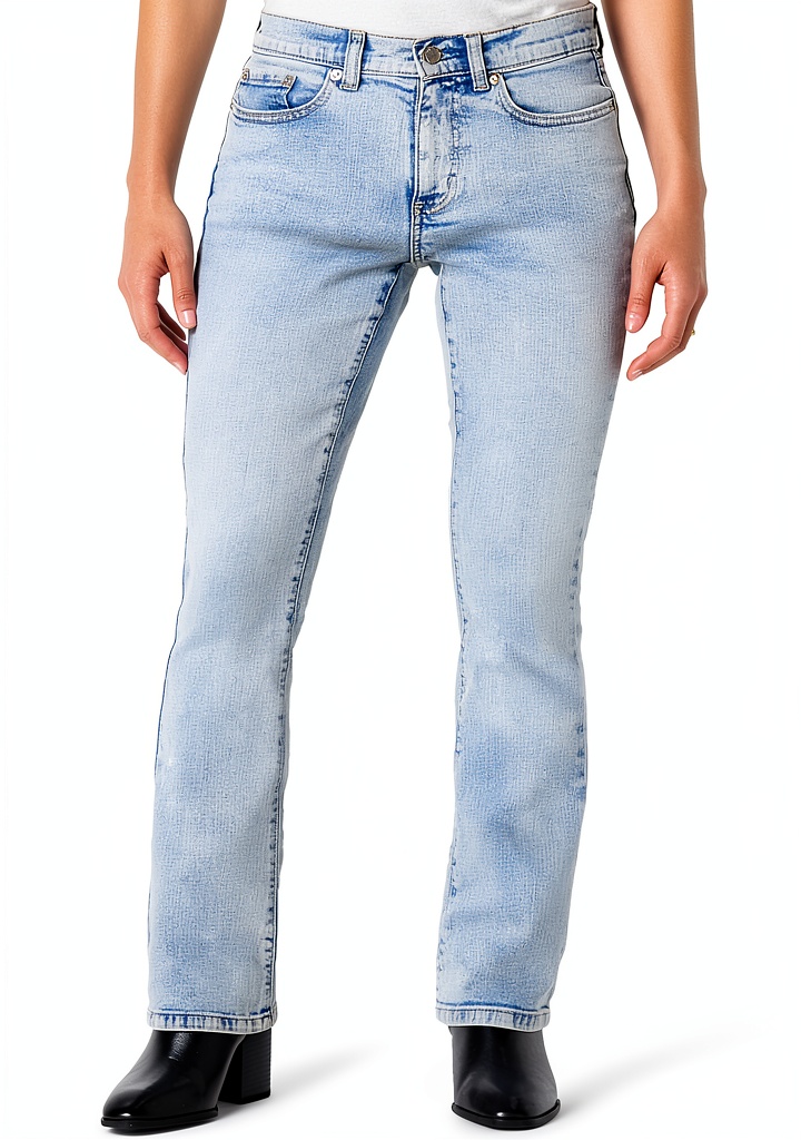 Amazon Essentials Damen Stretchige Slim-Bootcut-Jeans in Hell-getöntes Eis