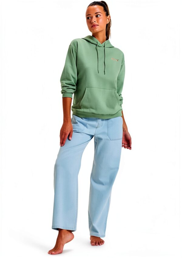 Roxy Damen Fleece Kapuzenpullover warm bequem Grün Egret-3