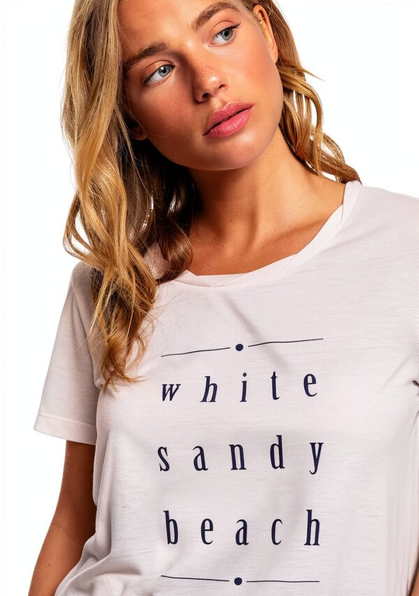 Roxy Damen T-Shirt Regular Fit verdrehter Kragen Siebdruck-3