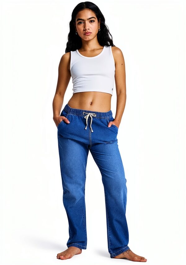 Roxy Damen Jeans Relaxed Fit Mittelhoher Bund Medium Blue-4