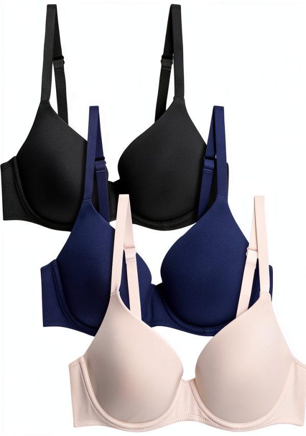 Marks Spencer 3er Pack Vollschalen TShirt BH Damen Baumwolle