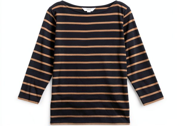 Marks Spencer Damen T-Shirt Baumwolle U-Boot-Ausschnitt