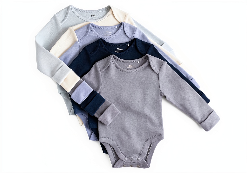 Marks Spencer Langarm Bodys aus Baumwolle in neutraler Farbe