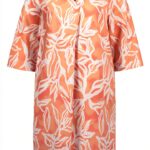 Cartoon Damen Kleid Leinen Viskose Sommer Floral-0