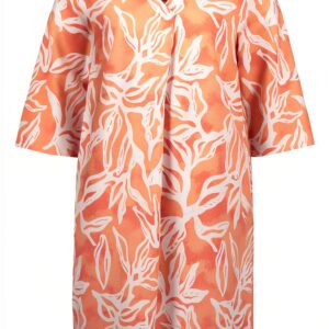 Cartoon Damen Kleid Leinen Viskose Sommer Floral-0