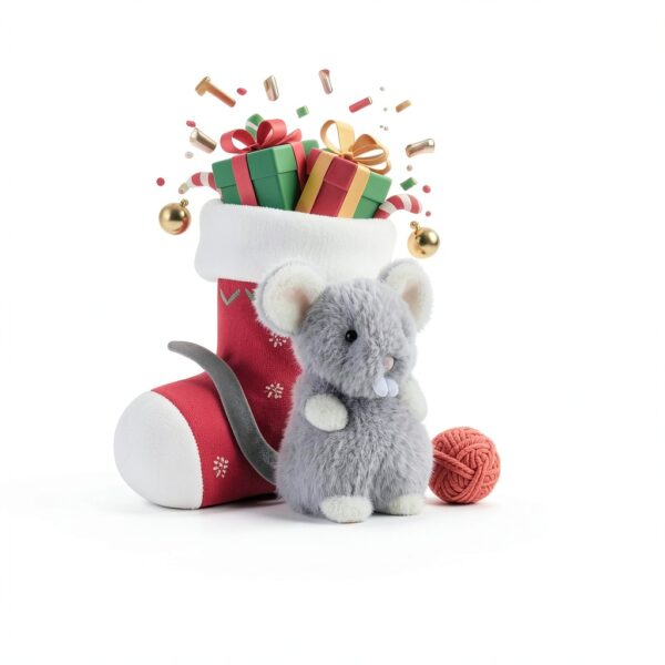 Graue Maus Plüschtier Stofftier weich für Kinder Geschenk-2