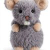 Graue Maus Plüschtier Stofftier weich für Kinder Geschenk-5