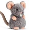 Graue Maus Plüschtier Stofftier weich für Kinder Geschenk-0