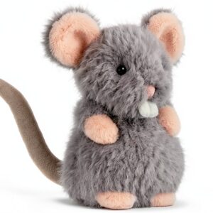 Graue Maus Plüschtier Stofftier weich für Kinder Geschenk-0