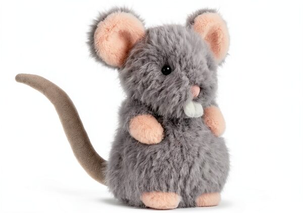 Graue Maus Plüschtier Stofftier weich für Kinder Geschenk-0