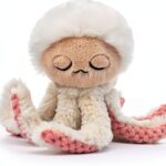 Schläfriger Octopus Plüschtier weich flauschig Kinder-0