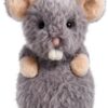 Graue Maus Plüschtier Stofftier weich für Kinder Geschenk-3
