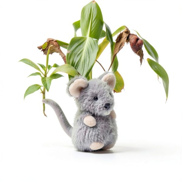 Graue Maus Plüschtier Stofftier weich für Kinder Geschenk-1