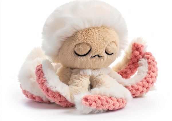 Schläfriger Octopus Plüschtier weich flauschig Kinder-1