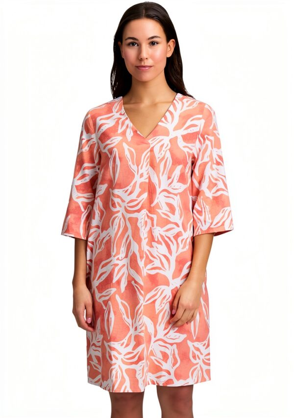 Cartoon Damen Kleid Leinen Viskose Sommer Floral-1