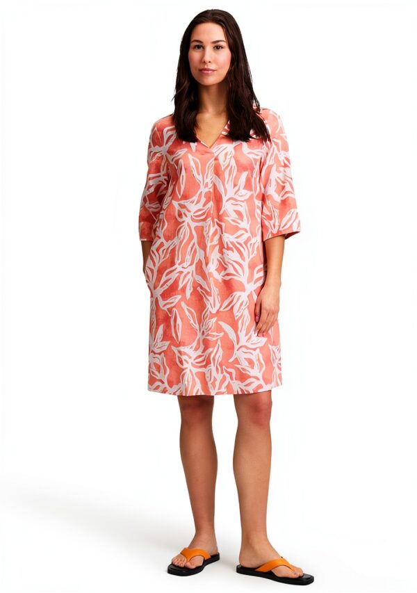 Cartoon Damen Kleid Leinen Viskose Sommer Floral-3