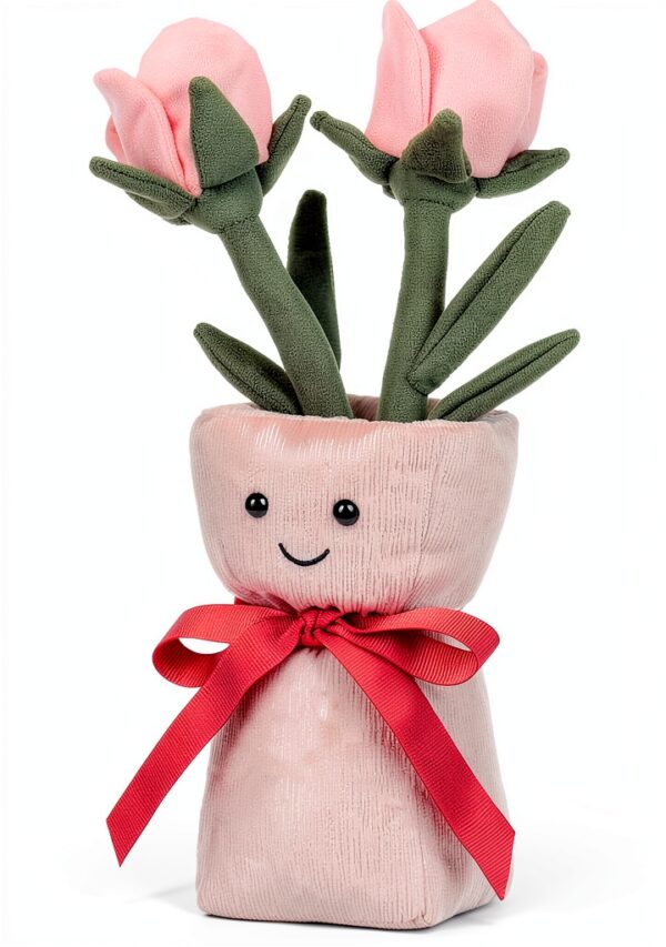 Plüsch Vase Rose Kinderplüschtier Polyester Rot-4