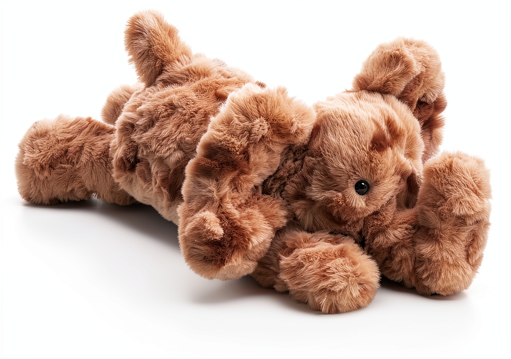 Braun und Grau Polyester Stofftier für Kinder in Kinderzimmer, spielend mit dem Elefant