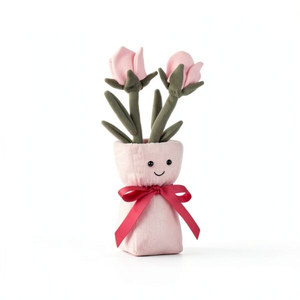 Plüsch Vase Rose Kinderplüschtier Polyester Rot-3