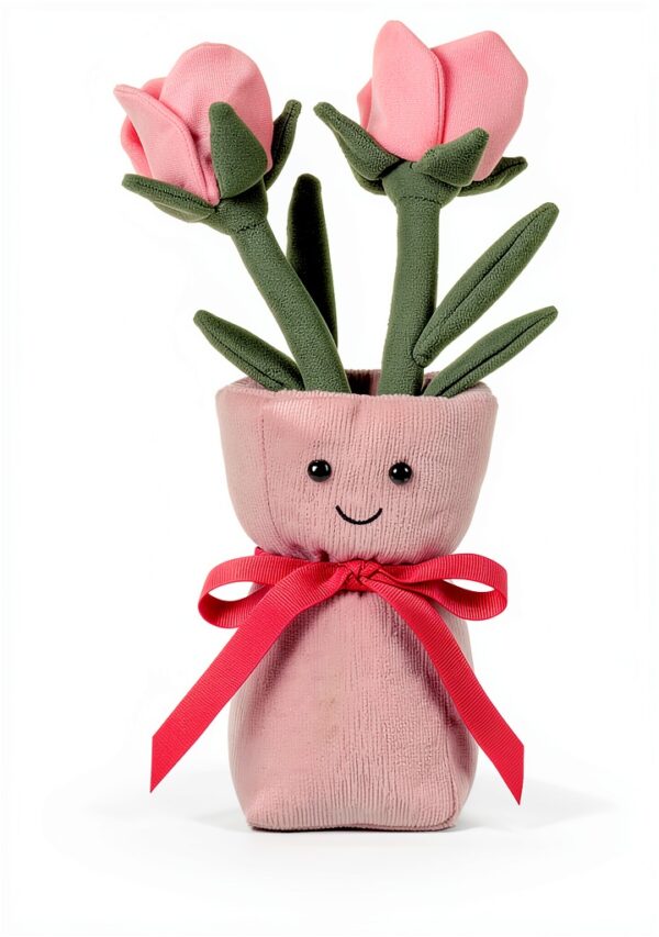 Plüsch Vase Rose Kinderplüschtier Polyester Rot-5