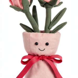 Plüsch Vase Rose Kinderplüschtier Polyester Rot-0