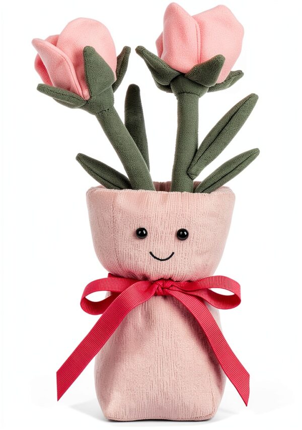 Plüsch Vase Rose Kinderplüschtier Polyester Rot-0