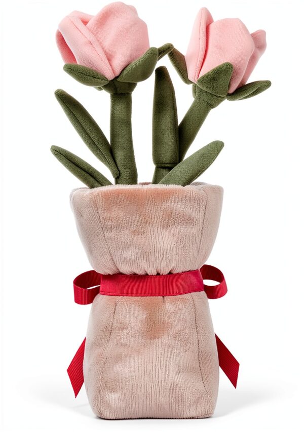 Plüsch Vase Rose Kinderplüschtier Polyester Rot-6