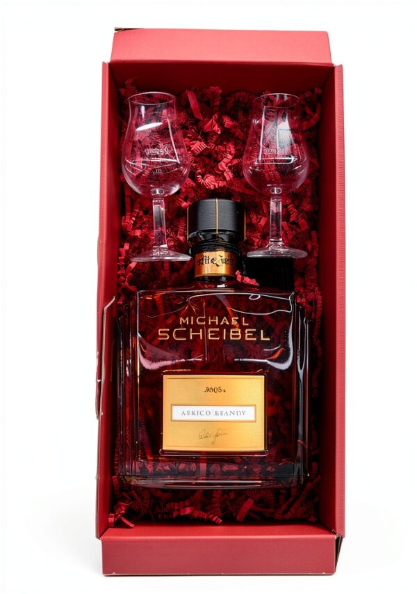 Tabakland Brandy 700ml 35% Alkohol – Aprikosenaroma mit 2 Gläsern-0