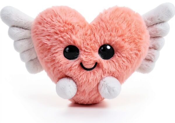 Plüsch Engel Herz 10 cm – Handgefertigt, 100 % Polyester, Kuschelig-0