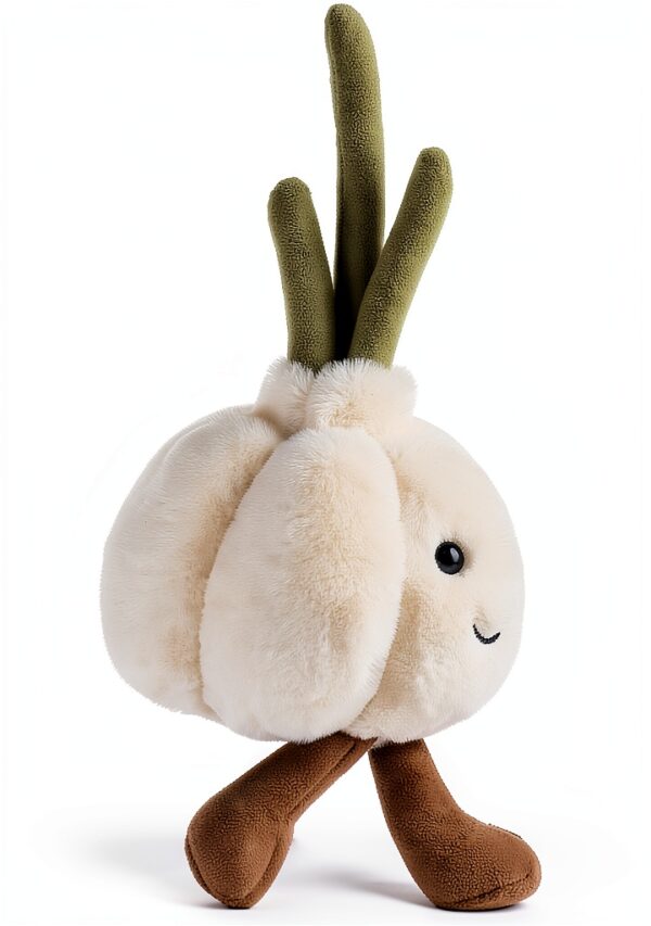 Plüschknoblauch KuschelFreund Plüschtier 18 cm Weiß handgefertigt-4