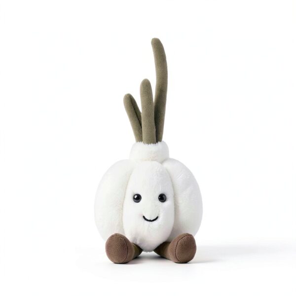 Plüschknoblauch KuschelFreund Plüschtier 18 cm Weiß handgefertigt-1