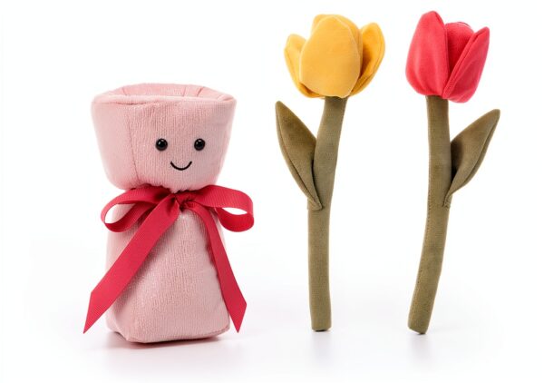 Romantische Tulpen Vase Plüschspielzeug 28cm Handgefertigt von BrandX-2