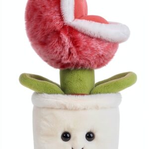 Piranha Pflanze Plüsch 23 cm weiches Polyester rotes rosa Design-0